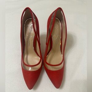 Jessica Simpson Red Suede Heels Elegant Design